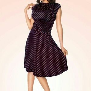 Retrolicious Bridget Bombshell Dress Hearts EUC